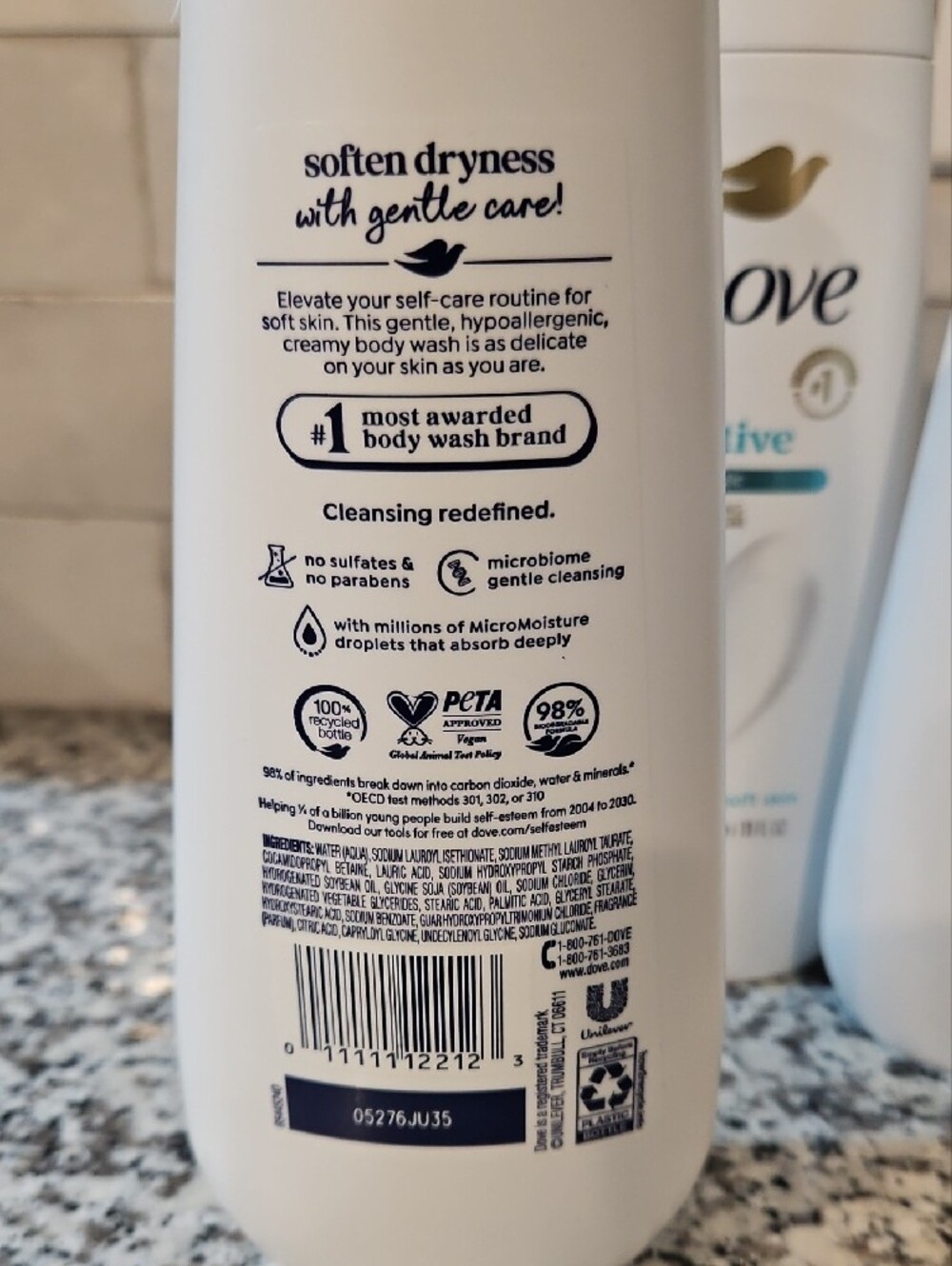 3× Dove Sensitive Body Wash 11oz New - Picture 2 of 2